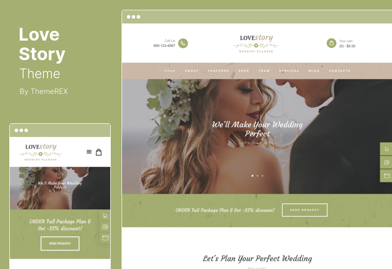 Love Story Theme - Tema WordPress Pernikahan dan Perencana Acara yang Indah