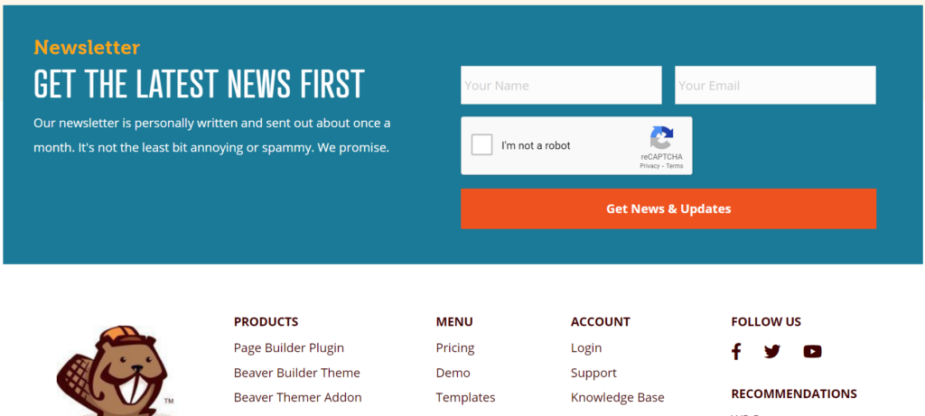 แบบฟอร์มลงทะเบียน Beaver Builder
