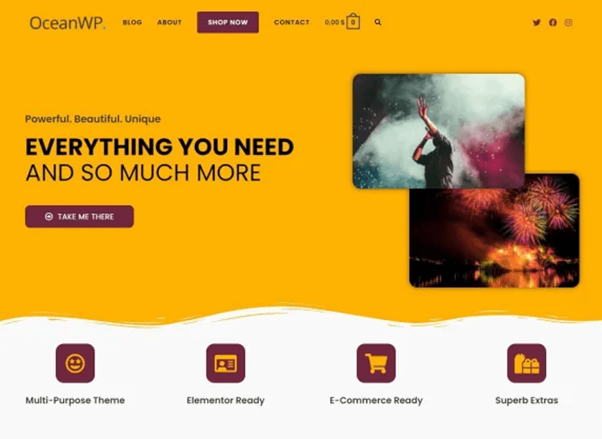 OceanWP - o altă temă wordpress ușoară