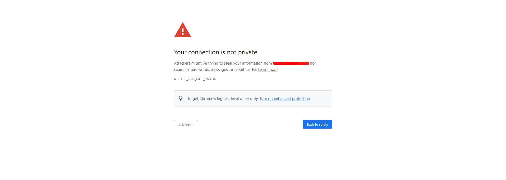 Conexiunea dvs. nu este securizată Google Chrome