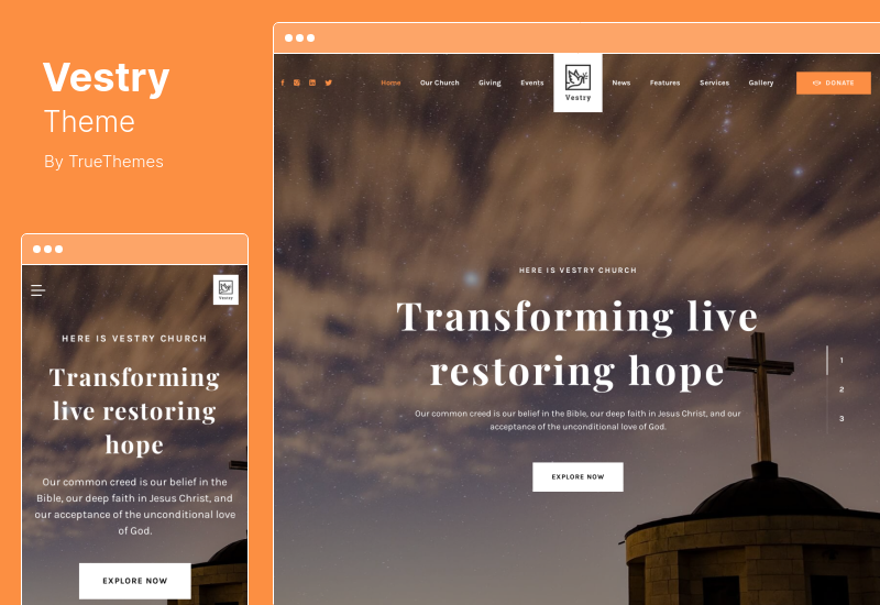 Vestry Theme - Tema de WordPress para eventos de iglesia y religión