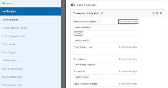 Aggiunta di smart tag alle e-mail di pagamento con carta di credito Adding smart tags to your credit card payment emails