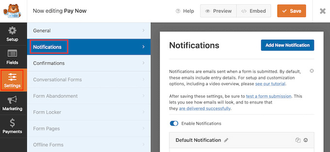 Creazione di notifiche di pagamento con carta di credito Creating credit card payment notifications