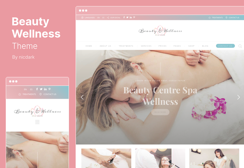 Beauty Wellness Theme - Beauty Wellness Spa & Beauty Massage Salon WordPress 主题