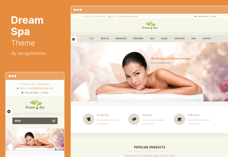Dream Spa Theme - Clean Beauty Spa & Salon WordPress 主题