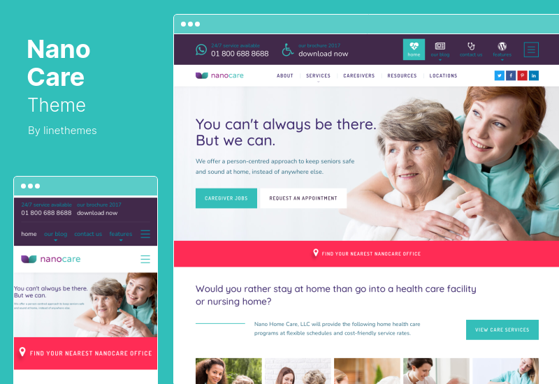 NanoCare 主题 - 家庭保健、医疗保健 WordPress 主题