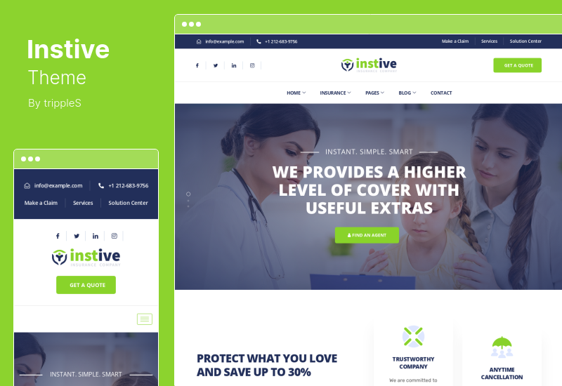 Instive 主题 - 保险 WordPress 主题