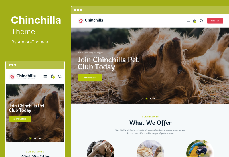 Tema Chinchilla - Tema WordPress per la cura degli animali e il negozio di animali