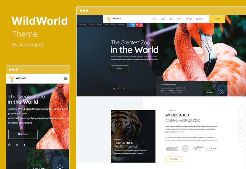 Tema WildWorld - Tema WordPress senza scopo di lucro ed ecologia