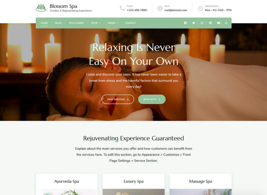 Blossom Spa WordPress 主题