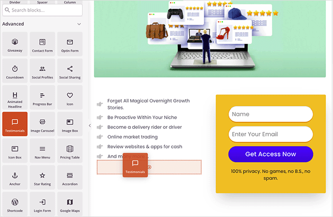 ppc-登陆页面-推荐-SeedProd ppc landing page testimonials block