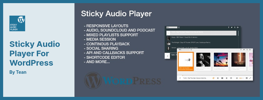 Sticky Audio Player dla wtyczki WordPress - nowoczesny odtwarzacz audio dla Twojej witryny