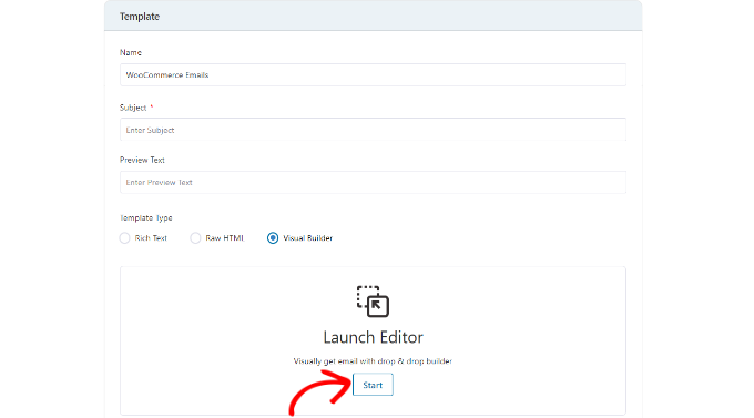 قم بتشغيل المنشئ المرئي Launch the visual builder