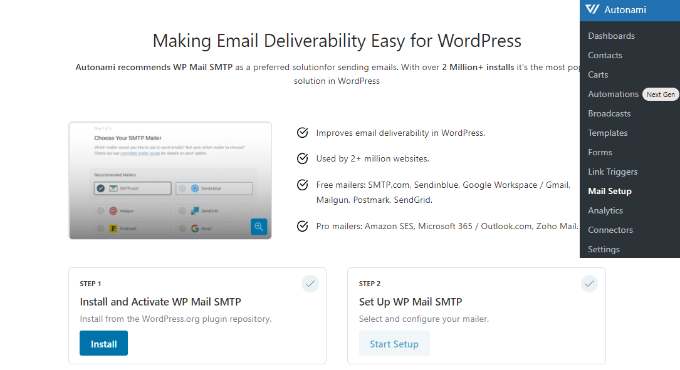 قم بتوصيل Autonami بـ WP Mail SMTP Connect Autonami with WP Mail SMTP