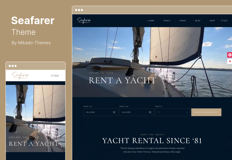 Tema Seafarer - Tema WordPress pentru închiriere de iahturi și bărci