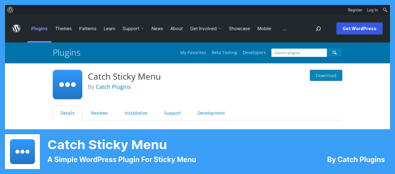 Catch Sticky Menu Plugin - ملحق WordPress بسيط لقائمة مثبتة