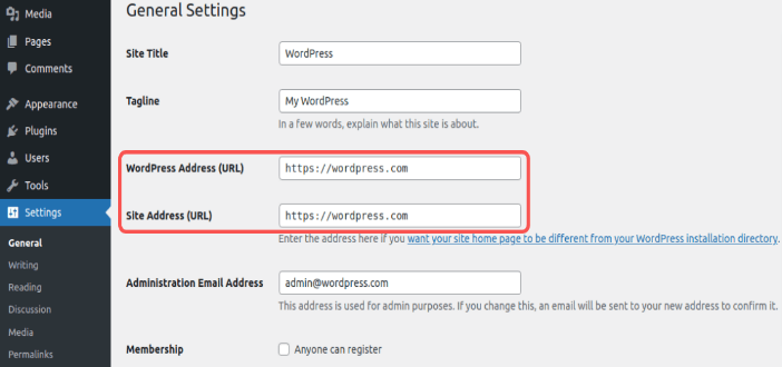 WordPress 常規設置