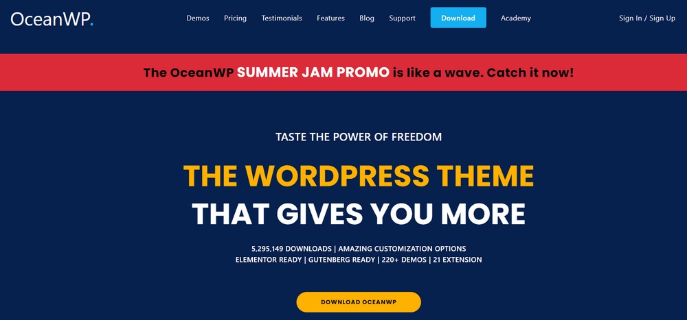 موضوع OceanWP الرجعية وورد