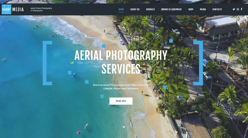 為您的網站提供 5+ 個很棒的視頻 WordPress 主題 4 Drone Media WP theme