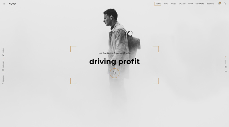 為您的網站提供 5+ 個很棒的視頻 WordPress 主題 3 Novo WordPress theme
