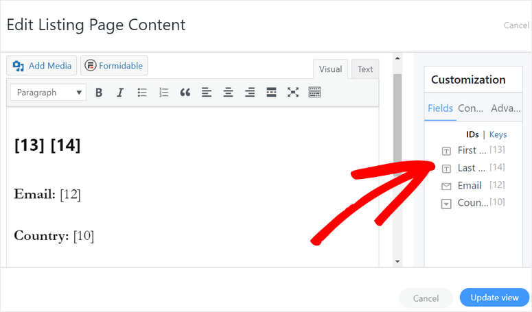 insertar campos - IsItWP - Detector de temas gratuito de WordPress insert fields