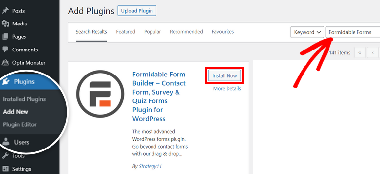 instale el formidable complemento de formularios - IsItWP - Detector de temas gratuito de WordPress install formidable forms plugin