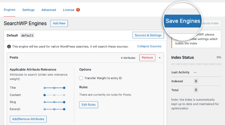 guardar motor en searchwp - IsItWP - Detector de temas gratuito de WordPress