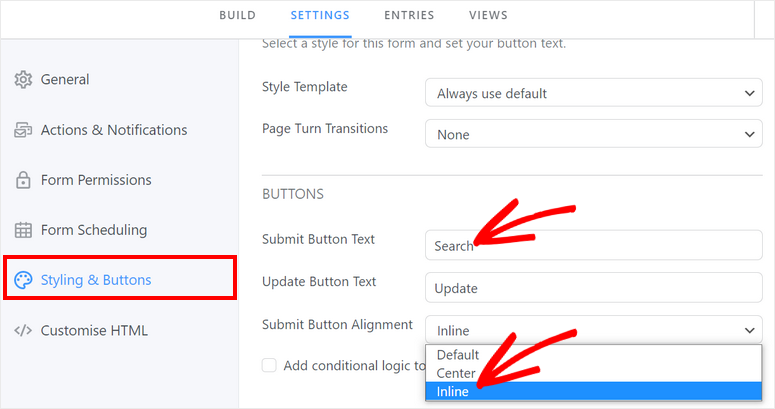 nombre y alineación del botón - IsItWP - Detector de temas de WordPress gratuito button name and alignment