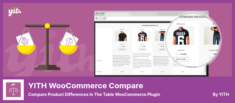 YITH WooCommerce Compare Plugin - テーブルで製品の違いを比較 WooCommerce Plugin