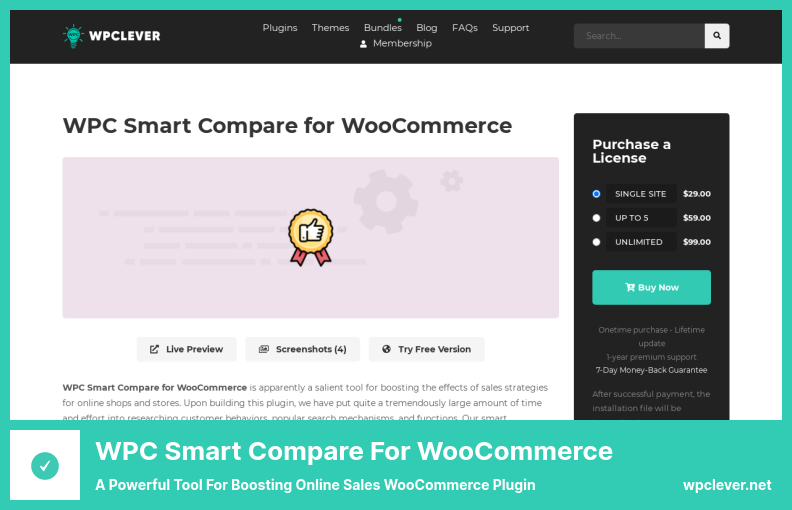 WPC Smart Compare Plugin - オンライン販売を後押しするための強力なツール WooCommerce Plugin
