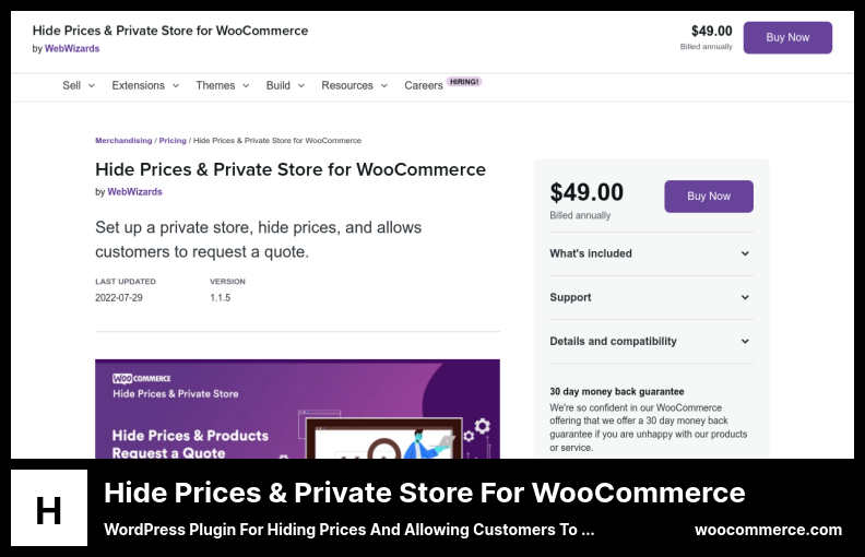 إخفاء الأسعار والمكوِّن الإضافي للمتجر الخاص - البرنامج المساعد WordPress لإخفاء الأسعار والسماح للعملاء بطلب عروض الأسعار