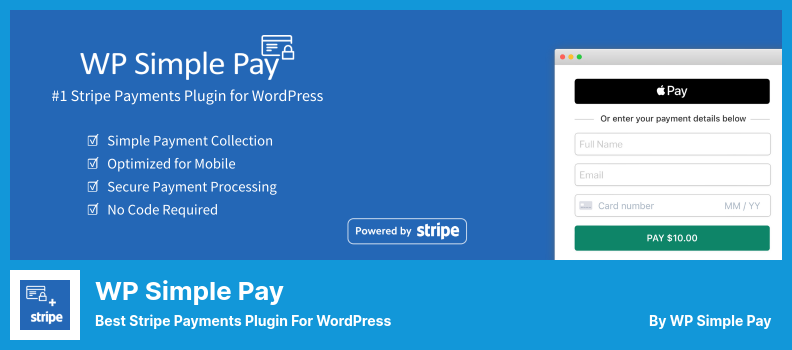 WP Simple Pay Plugin - 適用於 WordPress 的最佳 Stripe Payments 插件