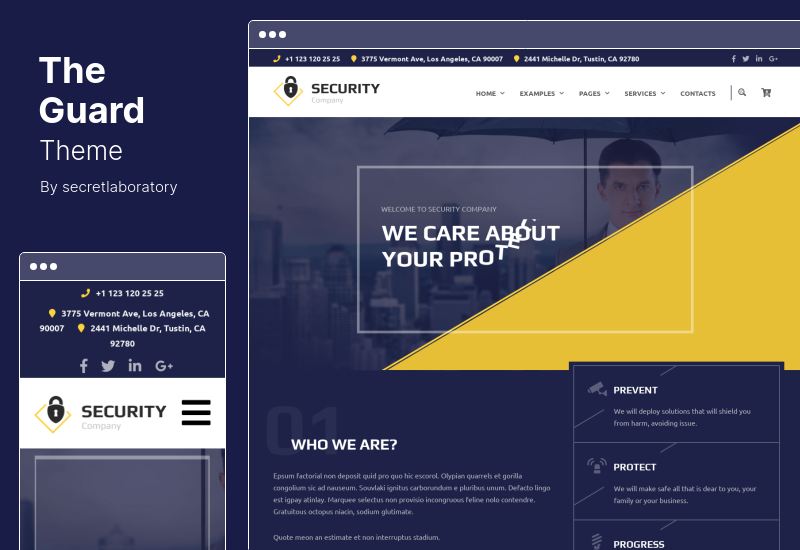 The Guard Theme - Tema WordPress da empresa de segurança