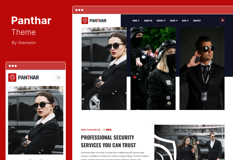 Panthar 主題 - 私人安全和閉路電視服務 WordPress 主題