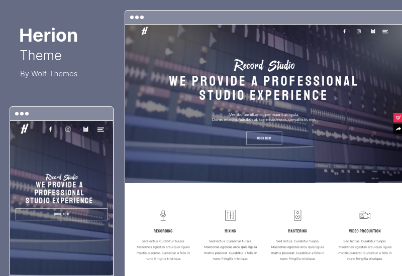 موضوع Herion - موضوع WordPress لصناعة الموسيقى