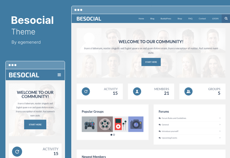 Tema Besocial - BuddyPress Social Network & Community WordPress Theme