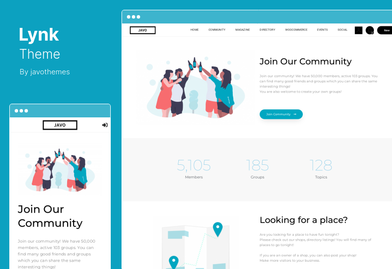 Tema Lynk - Tema WordPress de Rede Social e Comunidade