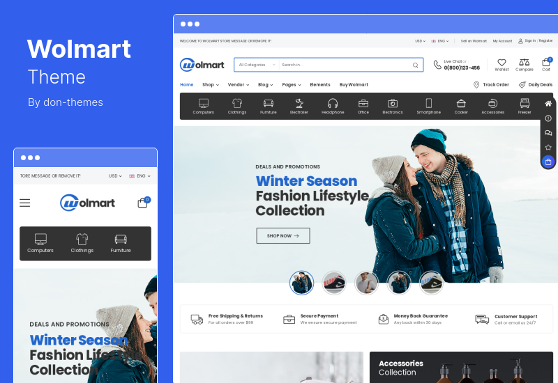 Wolmart Theme - موضوع WooCommerce Marketplace متعدد البائعين