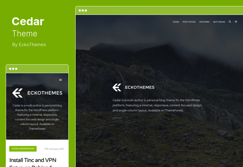 Cedar Theme - سمة WordPress مدونة مستجيبة
