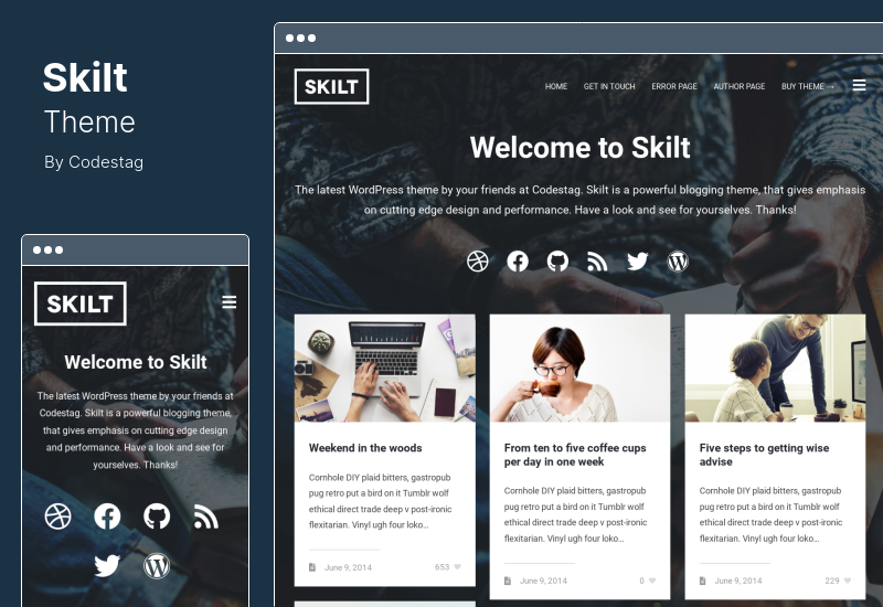 موضوع Skilt - سمة WordPress للمدونين المتكررين