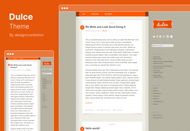 Dulce Theme - سمة WordPress بأسلوب Tumblr
