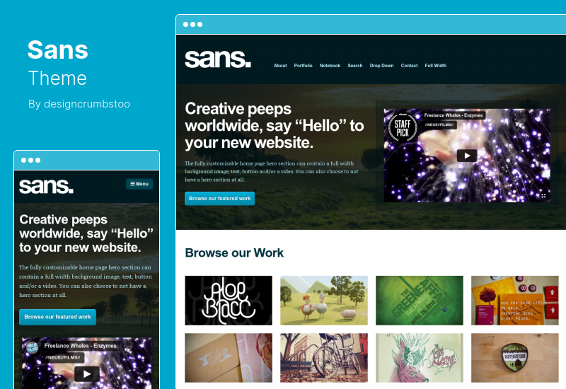 Sans Theme - سمة WordPress للمحفظة سريعة الاستجابة