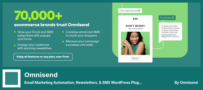 Omnisend Plugin - أتمتة التسويق عبر البريد الإلكتروني والرسائل الإخبارية والرسائل النصية القصيرة WordPress Plugin