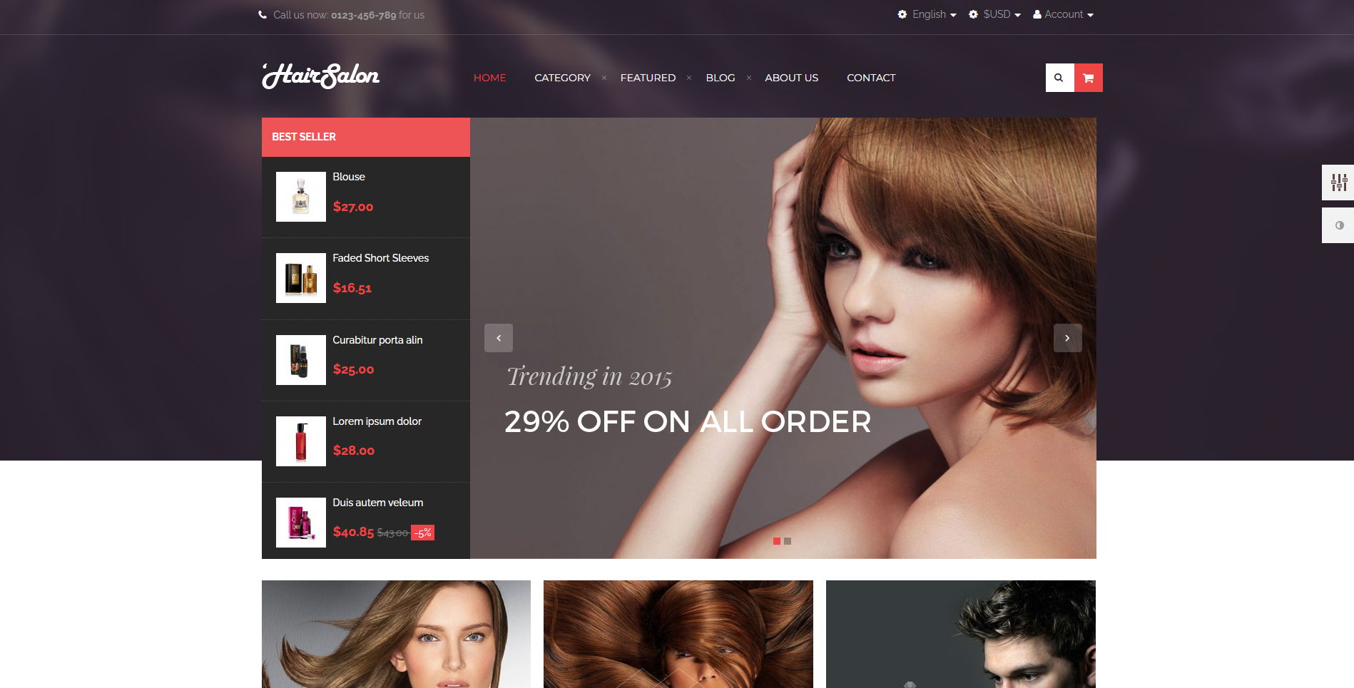 Salon fryzjerski - Darmowe motywy PrestaShop