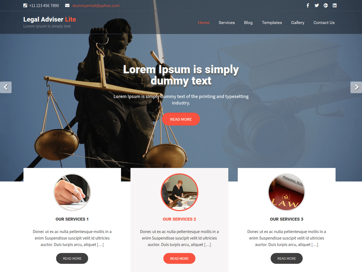 Hukuk Danışmanı - en iyi ücretsiz avukat wordpress temaları