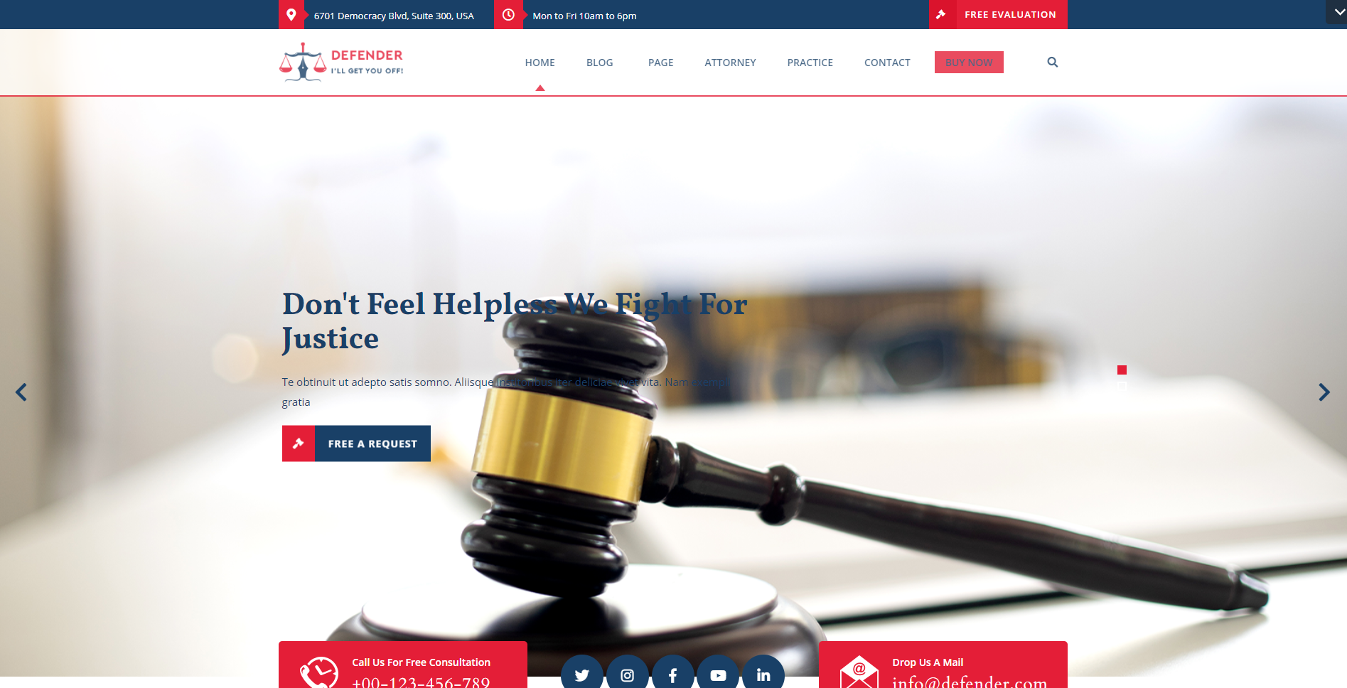 Hukuk Bürosu - en iyi ücretsiz avukat wordpress temaları
