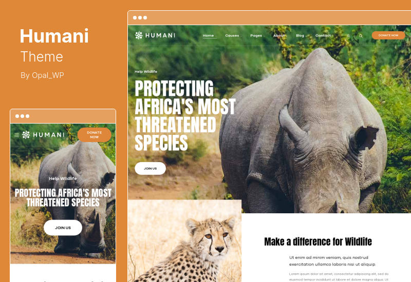 Humani Theme — Тема WordPress для некоммерческих и благотворительных организаций