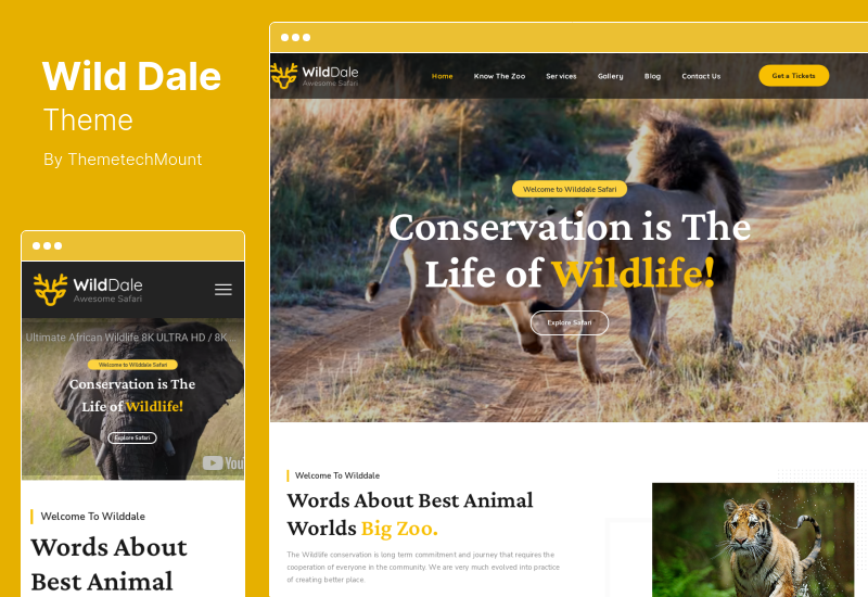 WildDale Theme - Тема WordPress для сафари в джунглях
