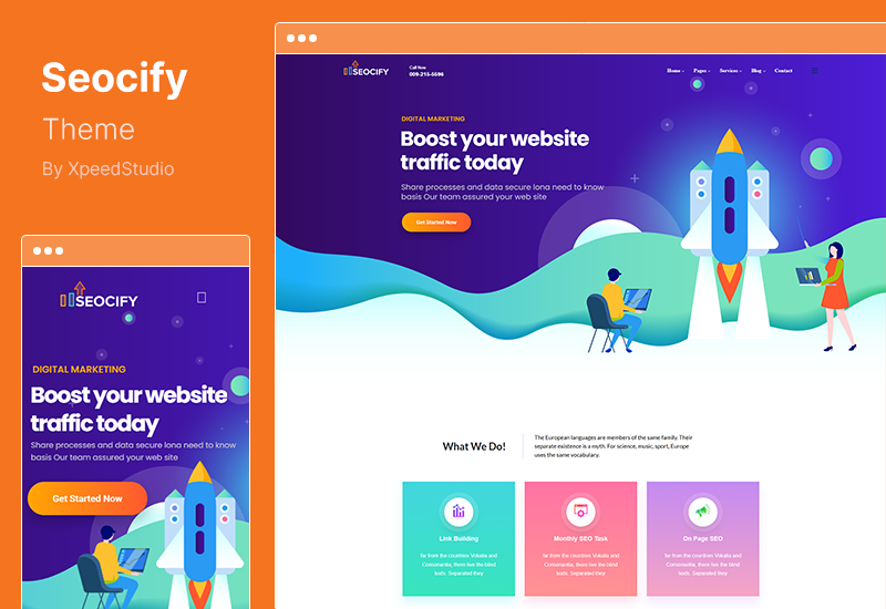 Seocify Theme - тема WordPress агентства цифрового маркетинга SEO