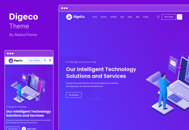 Digeco Theme - Тема WordPress для стартап-агентства